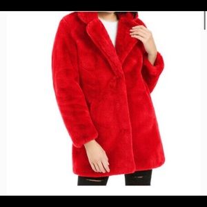 Apparis Eloise Faux-Fur Coat Red